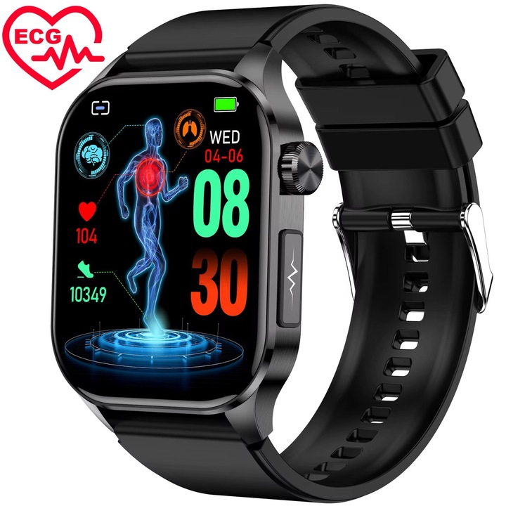 Смарт часовник с ултраясен 2.04" AMOLED екран, функция за Bluetooth разговори, пълно наблюдение на здравето, интелигентни известия, спортни режими и елегантен дизайн за активен и модерен начин на живот. Премиум спортен смарт часовник с AMOLE екран.