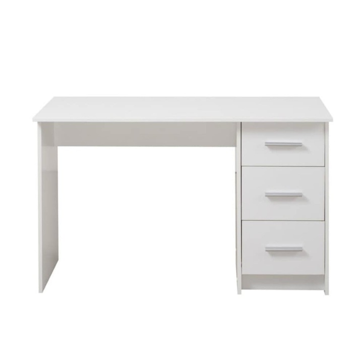 Birou alb, pal, 121 x 55 x 75