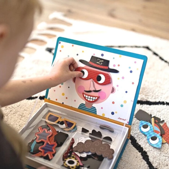 Puzzle magnetic Fete amuzante Boy Magnetibook Janod
