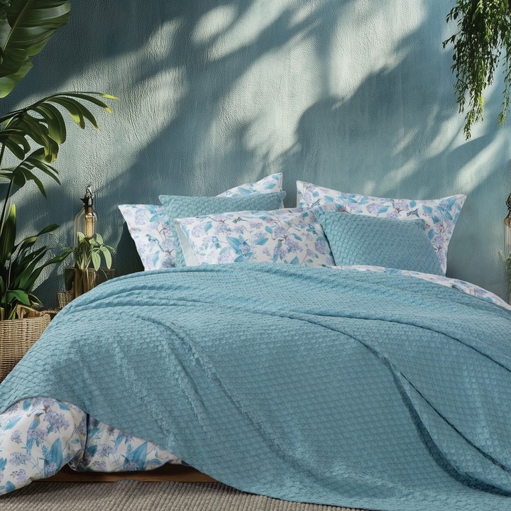 Patura Elmer Nef Nef Homeware, bumbac, 160x240cm, albastru