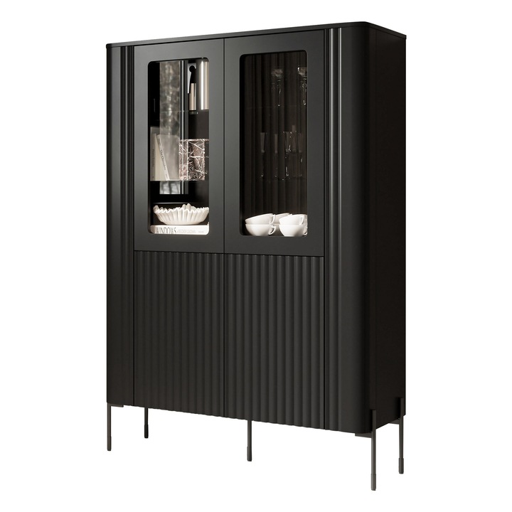 Vitrina Wompor 110, MIRJAN 24, negru, 40x110x160 cm