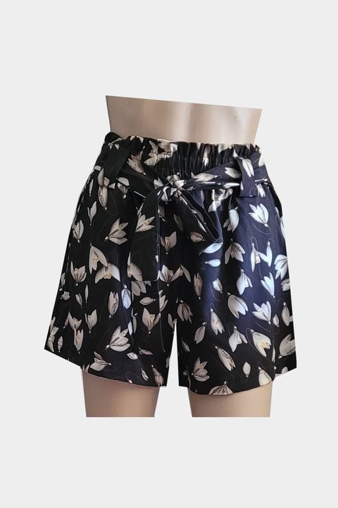 Bermuda Dama, Croiala Ampla, Eleganta, cu Buzunare, BQ831-146, Negru, Negru