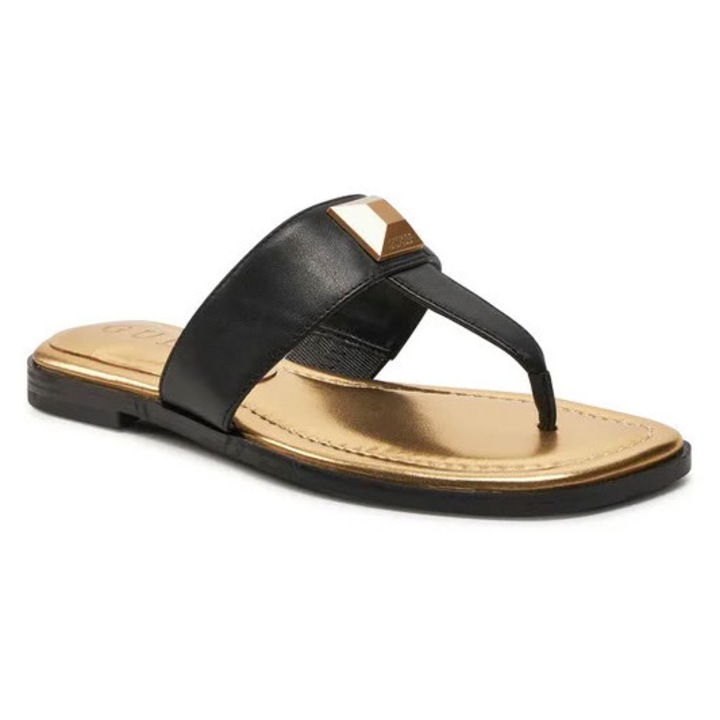 Slapi dama Guess, Piele naturala, Negru, Negru, 36