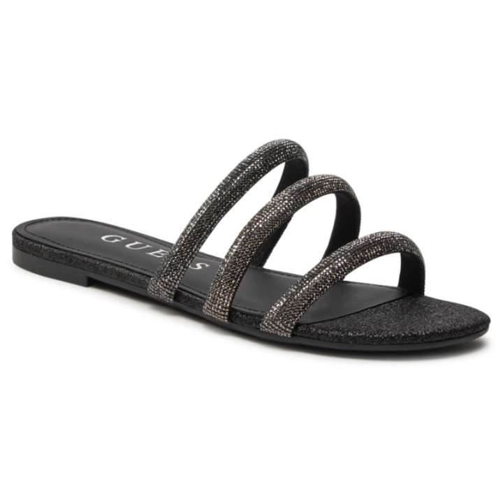 Papuci dama Guess, Sintetic, Negru, Negru, 38