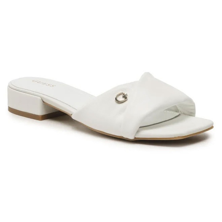 Papuci dama Guess, Piele naturala, Alb, Alb, 39