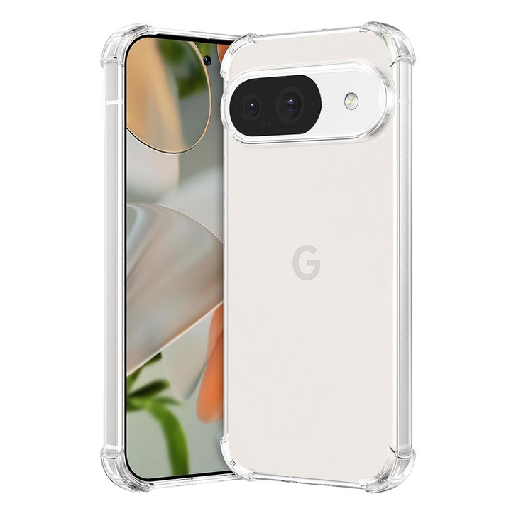 Husa antisoc pentru Google Pixel 9, Accesorio Shockproof Silicone, Transparent