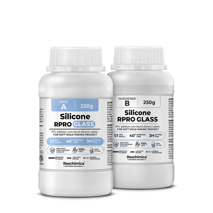 Cauciuc siliconic lichid translucid pentru matrite moi R PRO GLASS (500 g)