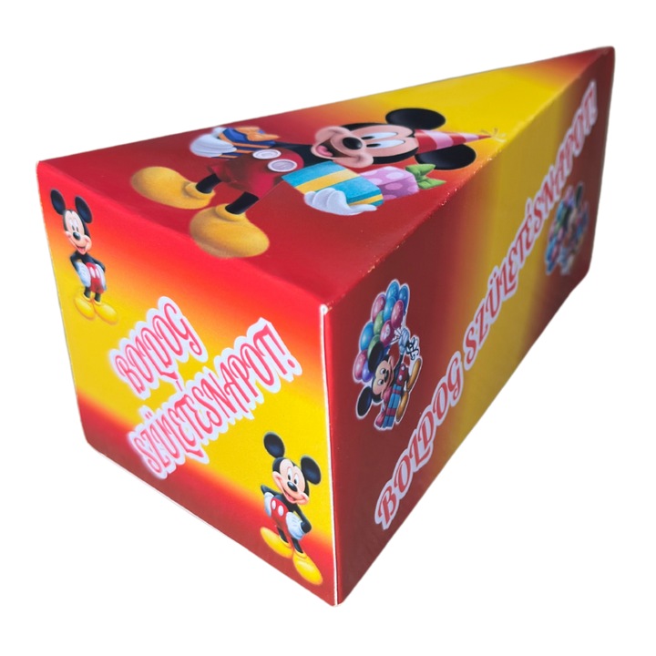 Mickey egér fényes karton tortaszelet doboz