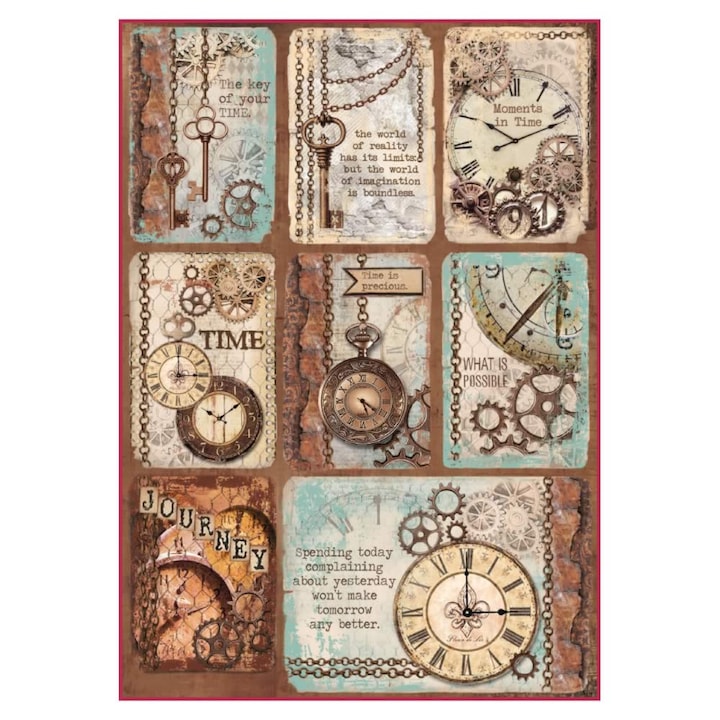 Dekupázs rizspapír A4 csomag - Órás kártyák - DFSA4287