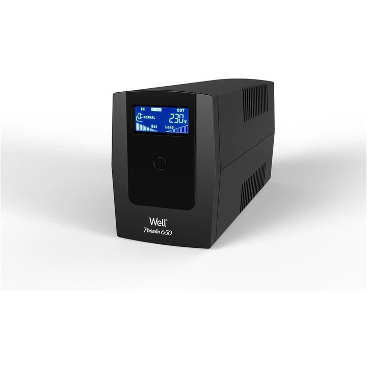 Well UPS-LINT-PALDIN650-WL szünetmentes tápegységek UPS 390W/650VA LCD USB, RJ45
