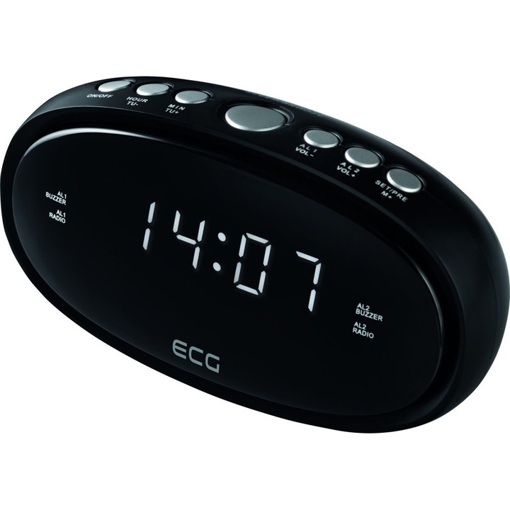ECG RB 010 Black Rádiós ébresztőóra