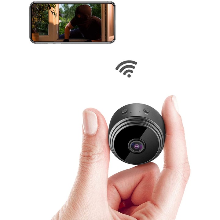 Mini bébiőr kamera 1080P kamerával és hanggal, éjjellátó funkcióval