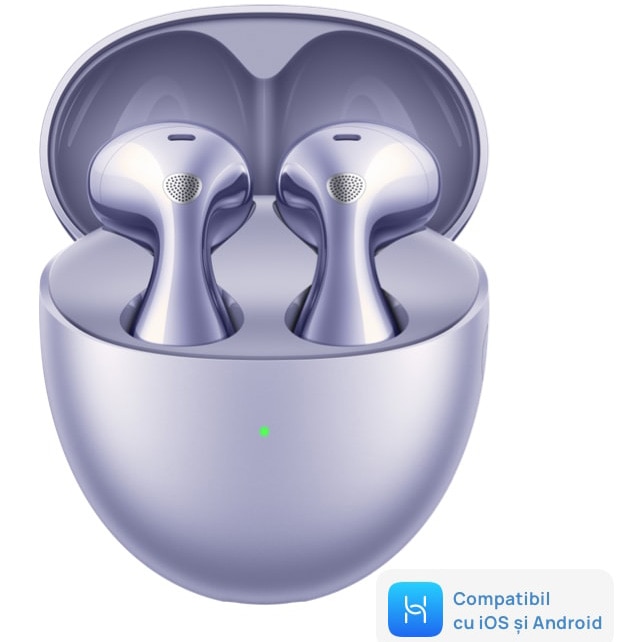 Casti In-Ear Huawei FreeBuds 6, True wireless, Bluetooth, AI noise cancelling, Autonomie 36 ore, IP54, Purple
