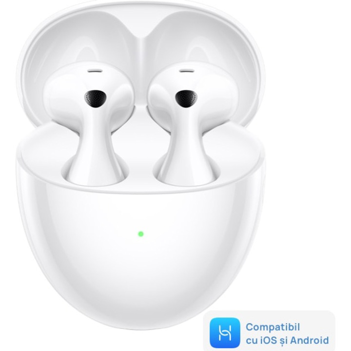 Слушалки In-Ear Huawei FreeBuds 6, True wireless, Bluetooth, AI noise cancelling, Автономност 36 часа, IP54, White
