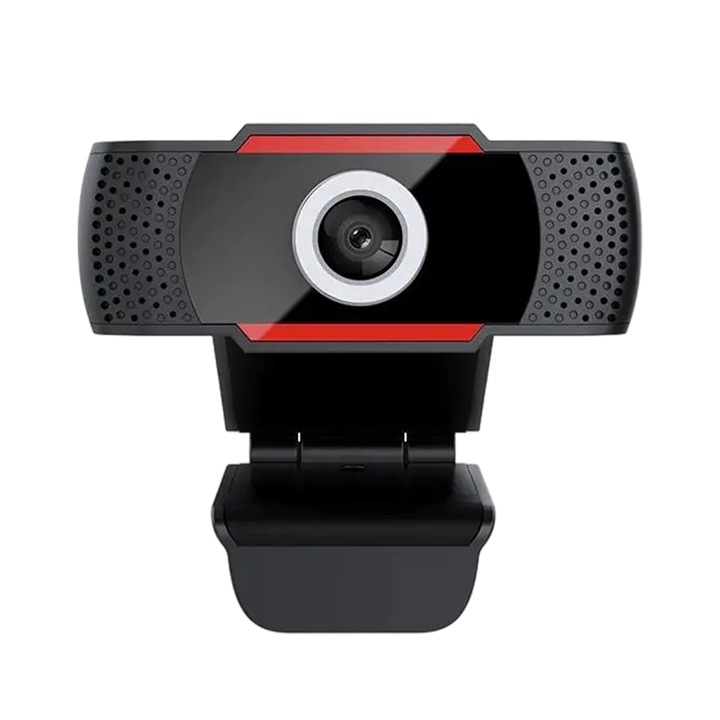 Уеб камера Full HD 1080p 0807BM-BSTA00213281-2, вграден микрофон, plug-and-play, USB, черен/червен