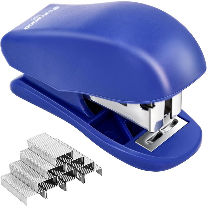 Capsator mic, 25 foi, cu capse, multicolor, compact
