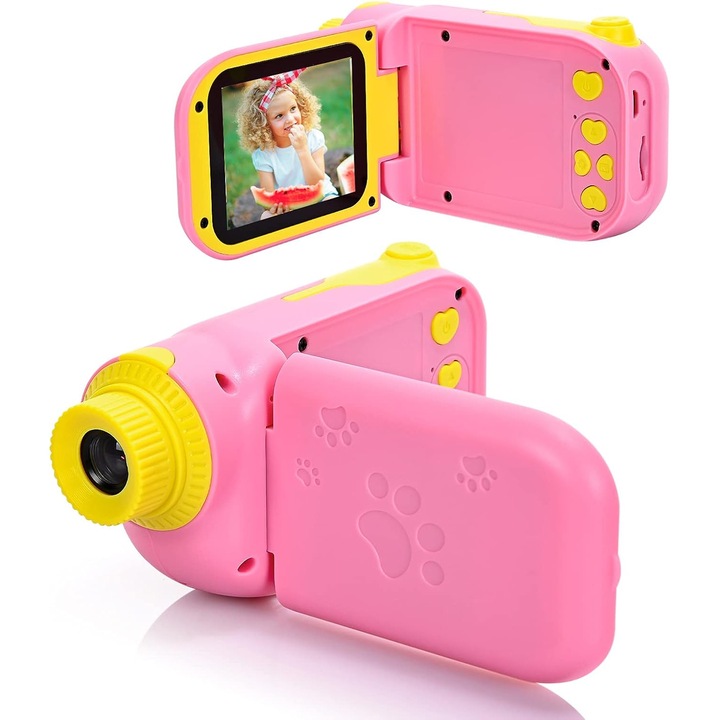 Gyermek digitális fényképezőgép 5MP, 1080P videó, 2.4 hüvelykes képernyő, 32GB, hordozható, strapabíró, többszínű