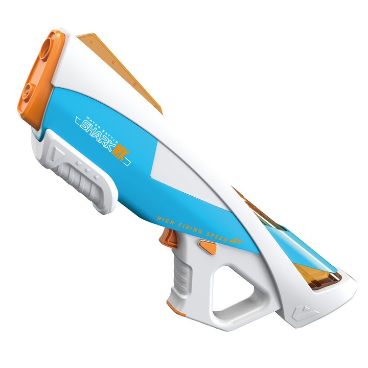 Pistol electric cu apa, joc de apa de vara, efect de iluminare rece, absorbtie automata a apei, raza lunga de actiune, albastru