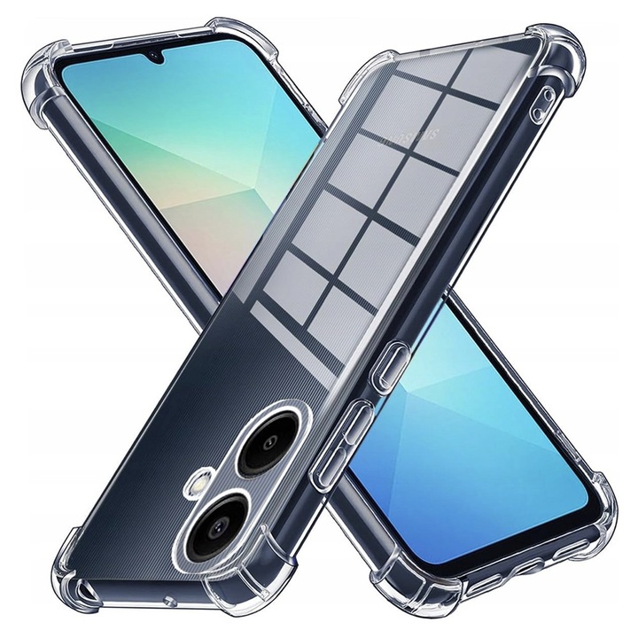 Husa Clear Anti-Soc pentru Samsung Galaxy A06, Protectie Colturi AirBag, Rezisntenta Socuri si Zgarieturi, Design Slim, Transparenta