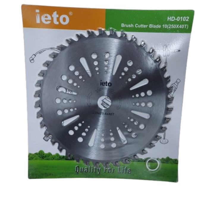 Disc motocoasa drept, 255mm x 25.4 x 40T, dinti vidia mari