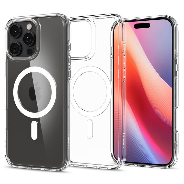 Husa pentru Apple iPhone 16 Pro Max, din TPU, Spigen, Culoare Alb