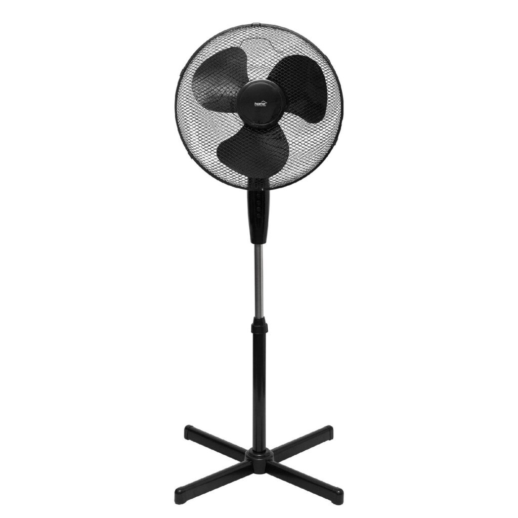 BAKAJI Ventilateur à colonne en acier inoxydable Puissance 50 W 3 vitesses sélectionnables Hauteur réglable Oscillation horizontale Couleur argent (50 cm