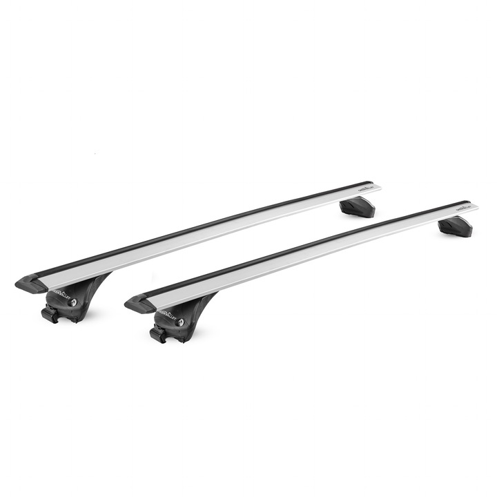 Bare transversale, Green Valley Quick Vento Premium Silver Aluminiu pentru VOLVO V40 Cross Country 2012-2019, cu prindere pe bare longitudinale