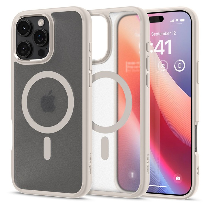 Husa pentru Apple iPhone 16 Pro Max, din TPU, Spigen, Culoare Alb