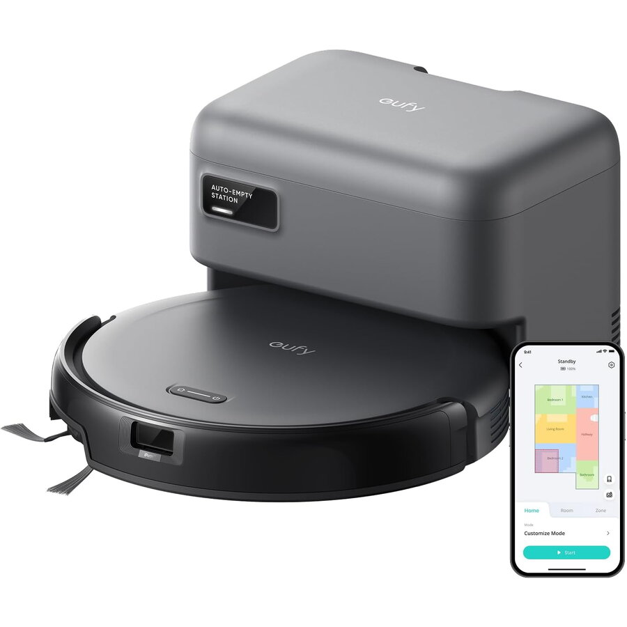 Aspirator robot eufy Robot Vacuum C10, 4000 Pa, Navigatie Lidar, Gri