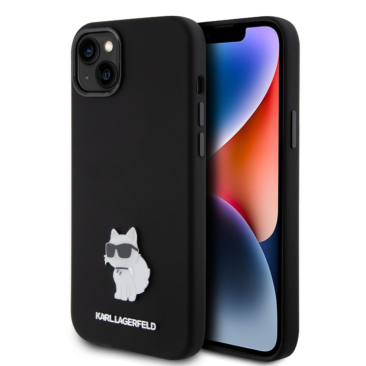 Husa Protectie pentru iPhone 15 Plus, AIR Protect, R25, Termoplastic, Choupette Metal Pin