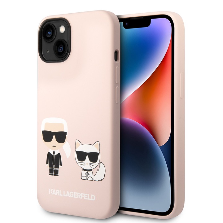 Защитен калъф за iPhone 14 Plus, AIR Safe, A17, термопластичен, светло пудрово розов Karl&Choupette