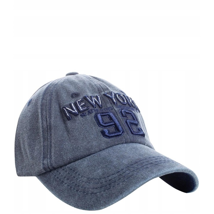 Sapca de baseball barbati brodate New York 92 Vintage, Agrafka, Bumbac, Albastru, 55-60 CM