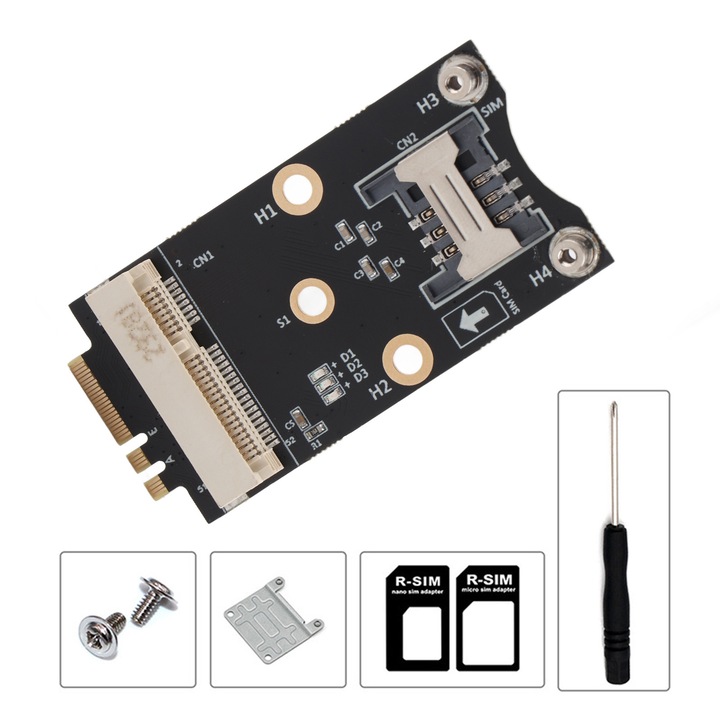 Адаптер M.2 към Mini PCIE Модул A/E Key 3G 4G WIFI с платка за разширение и слот за SIM карта