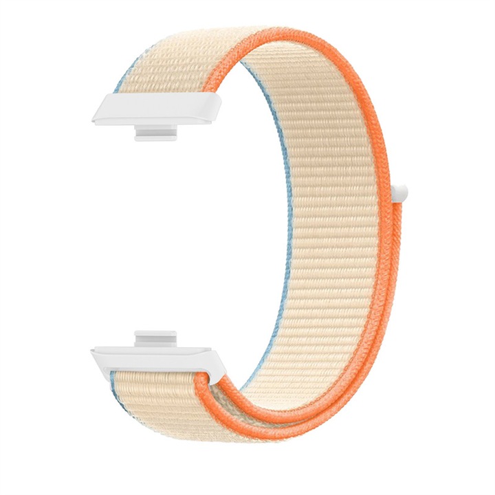 Huawei Fit 3 okosórához való nejlonszíj, HUANLONG, lélegző, krémszínű