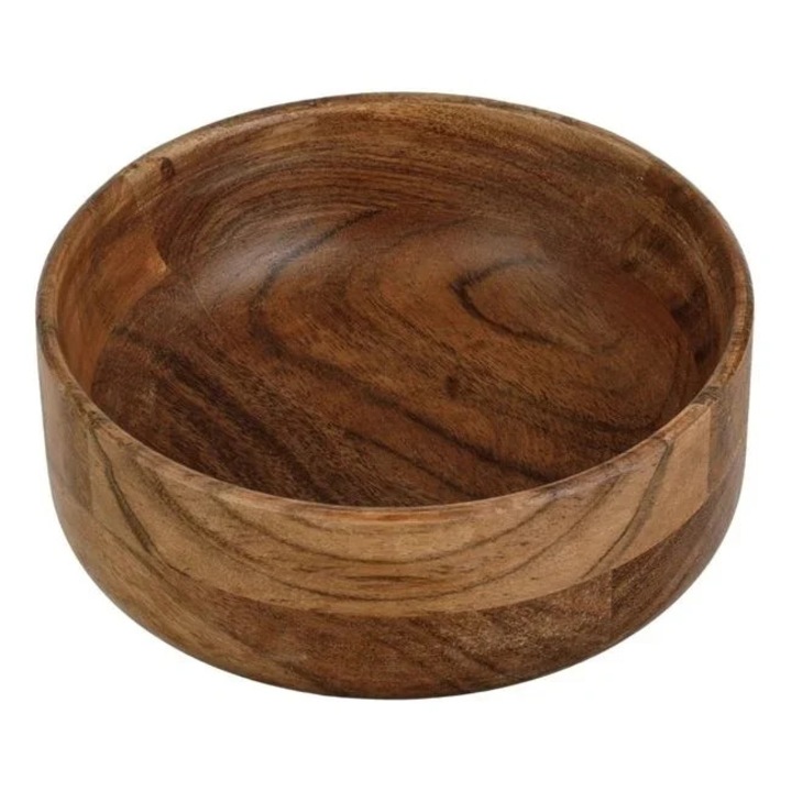 Fából készült tál, kerek, 625 ml űrtartalom, átmérő 15x6cm, barna színű