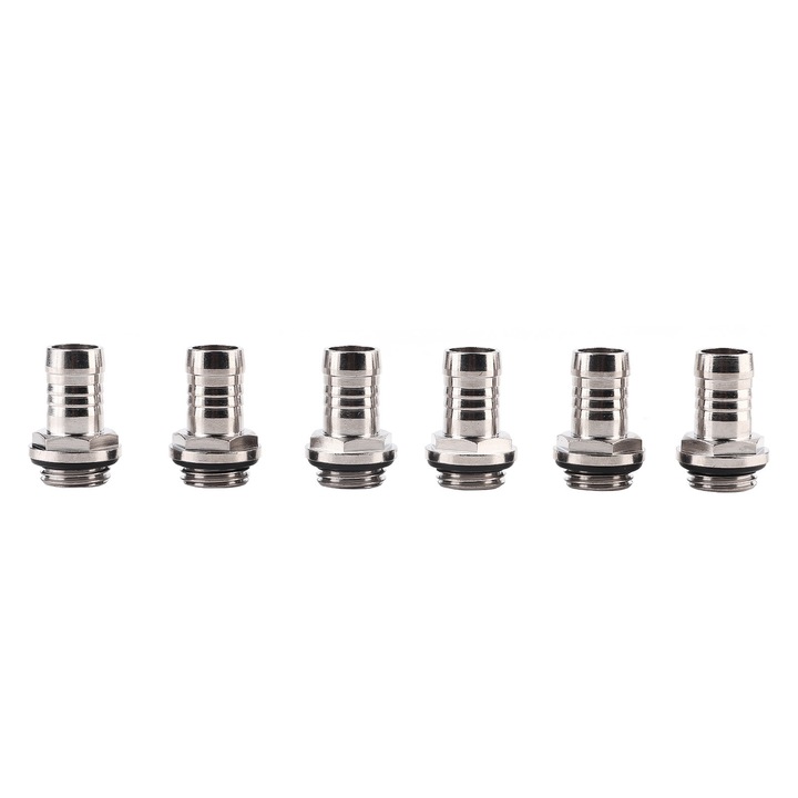 Set 6 conectori racire lichid HERUSI 7.5mm cromat