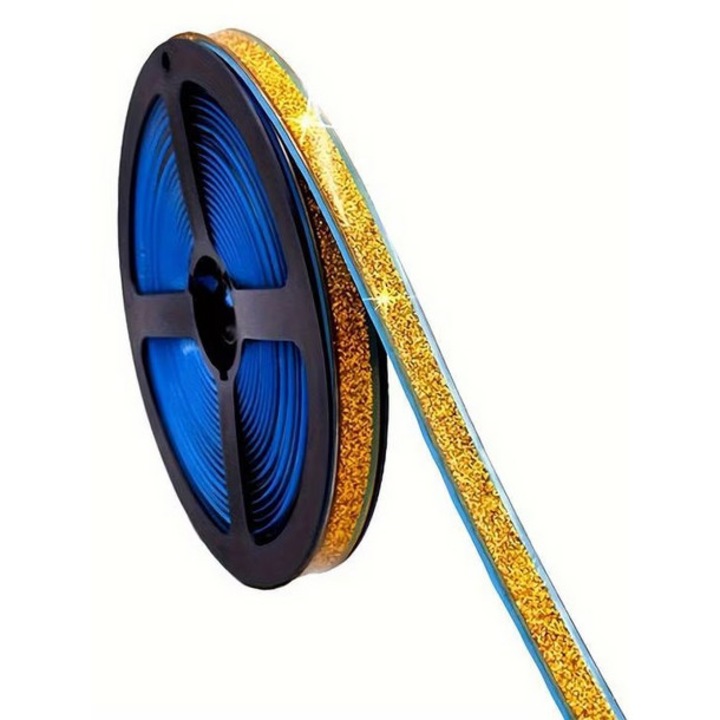 Tömítőszalag fürdőkádakhoz, kályhákhoz, WC-khez, zuhanykabinokhoz, ablakokhoz és egyéb tárgyakhoz, DAVIDAMI CONCEPT®, méret 6m x 8mm, szín arany