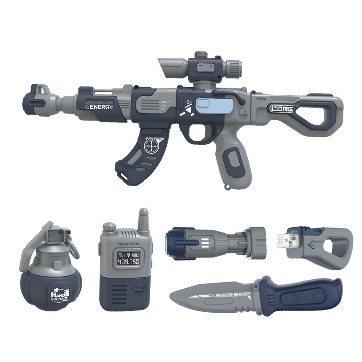 Магнитен пистолет-играчка, електрически звук и светлина, сглобяване, „Направи си сам“, развитие на интелигентност, култивиране на практически способности, сив