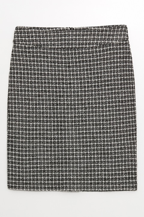 LC WAIKIKI, Fusta mini cu model in carouri, Negru