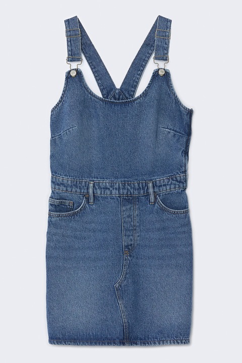 LC WAIKIKI, Salopeta scurta din denim, Albastru, L