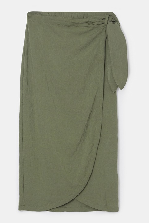 LC WAIKIKI, Fusta midi petrecuta, Kaki