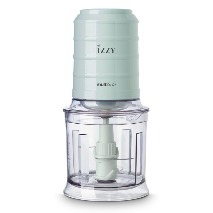 Tocator Izzy Chopper Multi 550 Vintage Green IZ-6906, 4 lame din otel, 2 setari de viteza, 550 W, 700ml, Verde de epoca