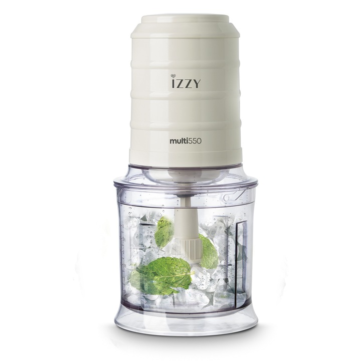 Tocator Izzy Chopper Multi 550 Vintage Creme IZ-6906, 4 lame din otel, 2 setari de viteza, 550 W, 700ml, Crema de epoca