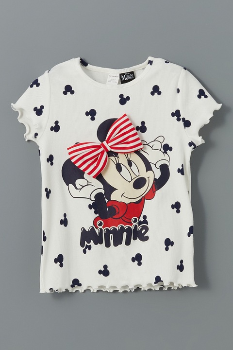 LC WAIKIKI, Tricou din amestec de bumbac cu decolteu la baza gatului, Rosu/Negru/Alb murdar