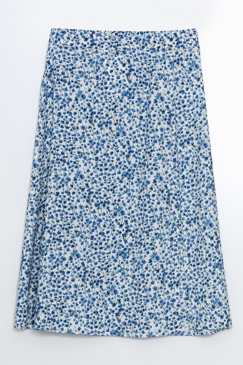 LC WAIKIKI, Fusta midi cu imprimeu, Albastru pastel/Alb optic, XS
