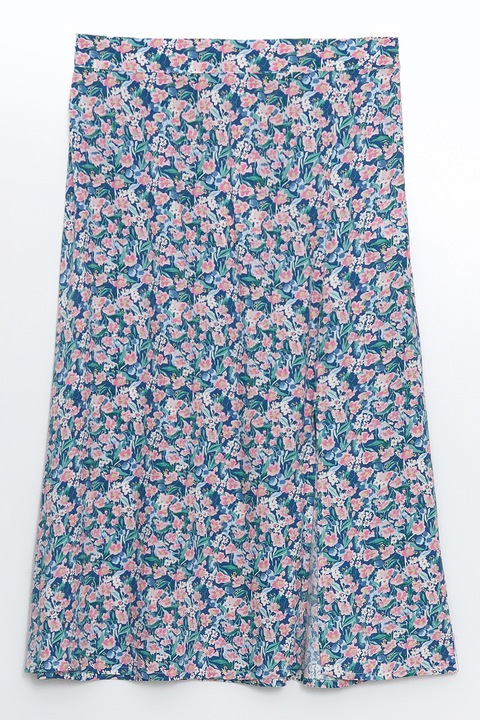 LC WAIKIKI, Fusta midi cu imprimeu, Albastru pastel/Roz pastel/Alb murdar