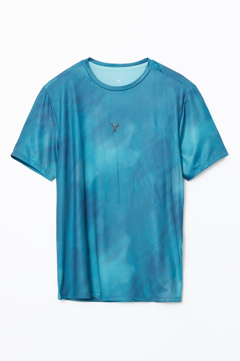 LC WAIKIKI, Tricou cu decolteu la baza gatului si model tie-dye, Albastru pastel, Turcoaz, S