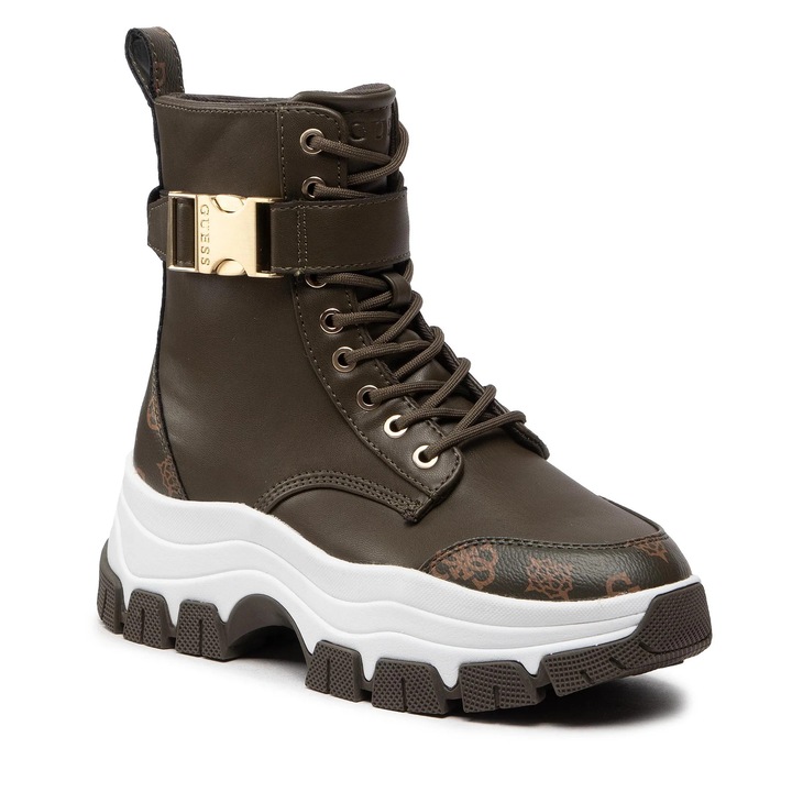 Ghete dama Guess, Piele naturala, Kaki, Kaki