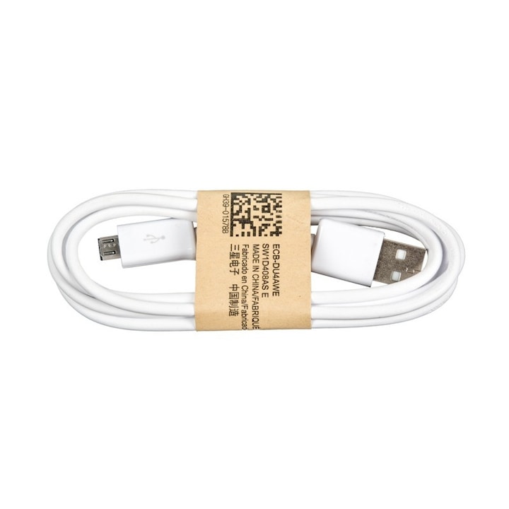 Samsung gyári USB - MicroUSB fehér adatkábel 1m ECB-DU4AWE