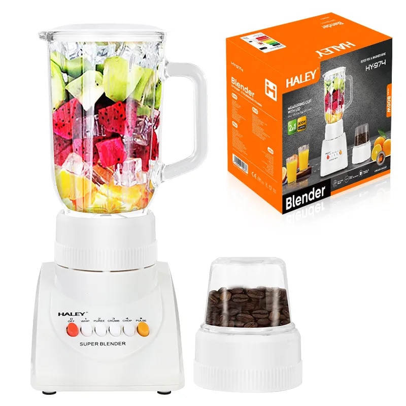 Blender Multifunctional 2 in 1 HALEY 800W, 4 Viteze, 1L, Macinator